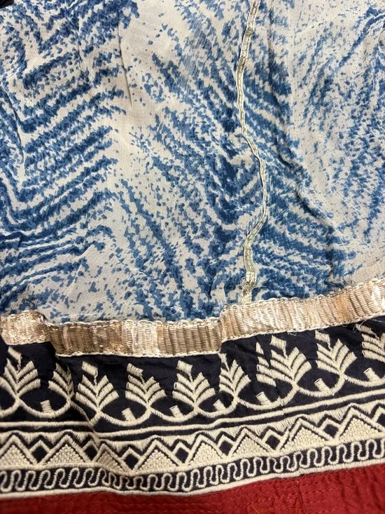 Soft Surroundings Rhoda Blue Printed Maxi Skirt - Medium - Picture 6 of 8